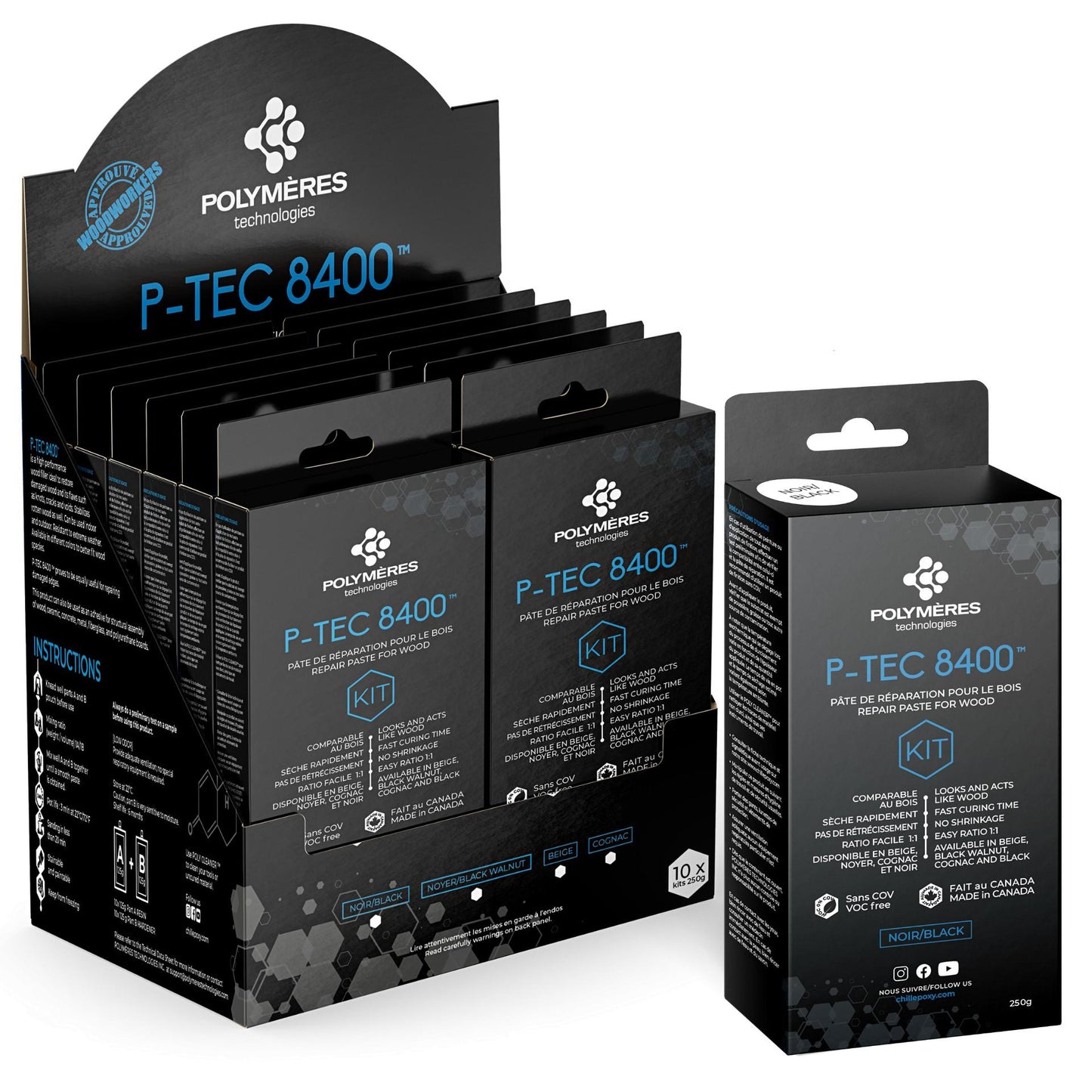 P-TEC 8400™ Wood Filler (Black Walnut)